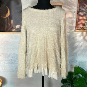 Mystree fussy cream sweater size medium